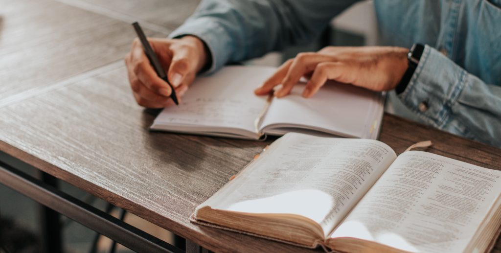 Person studying the bible